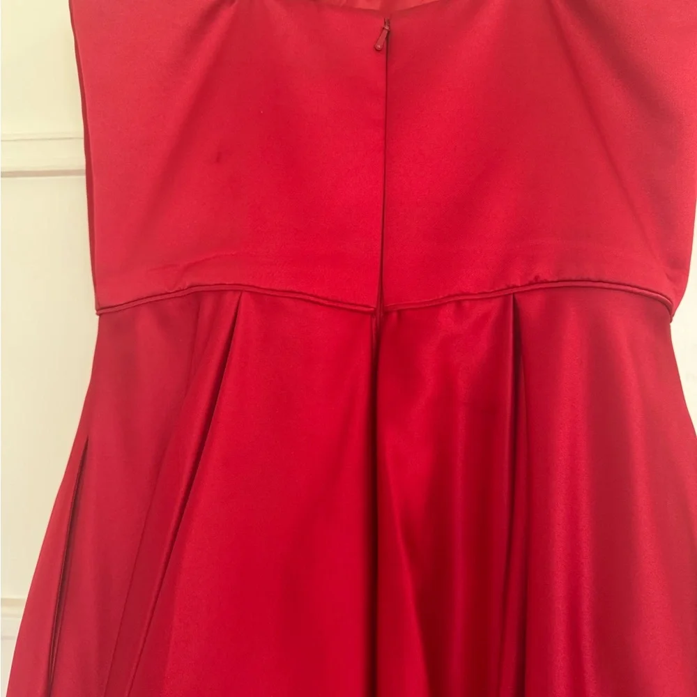 Betsy & Adam Red Strapless Princess Gown - Picture 3 of 13